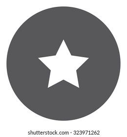 A White Icon Isolated on a Grey Background - 5 Pointed Star