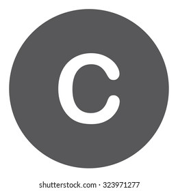 A White Icon Isolated on a Grey Background - C