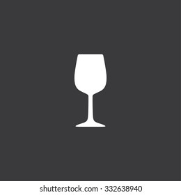 A White Icon Isolated on a Grey Background - Wine Glass