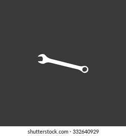 A White Icon Isolated on a Grey Background - Spanner