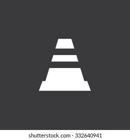 A White Icon Isolated on a Grey Background - Traffic Cone
