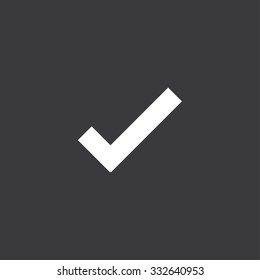 A White Icon Isolated on a Grey Background - Tick