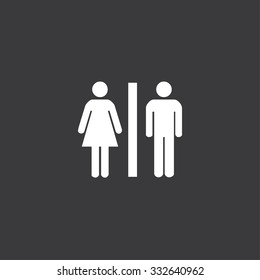 A White Icon Isolated on a Grey Background - Toilet