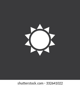 A White Icon Isolated on a Grey Background - Sun