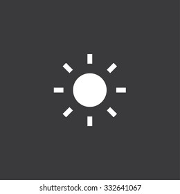 A White Icon Isolated on a Grey Background - Sun