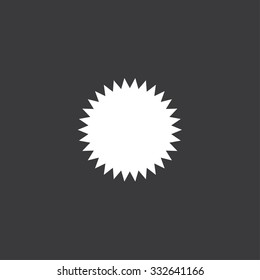 A White Icon Isolated on a Grey Background - Spikey Circle