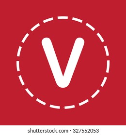 A White Icon Isolated on a Maroon Background - V