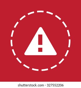 A White Icon Isolated on a Maroon Background - Exclamation Mark
