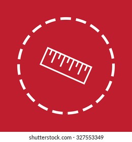 A White Icon Isolated on a Maroon Background - Ruler
