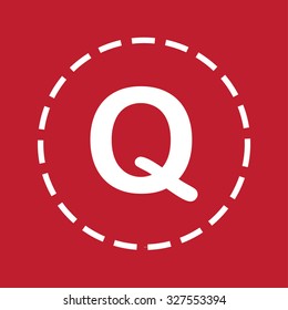 A White Icon Isolated on a Maroon Background - Q
