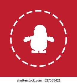 A White Icon Isolated on a Maroon Background - Santa