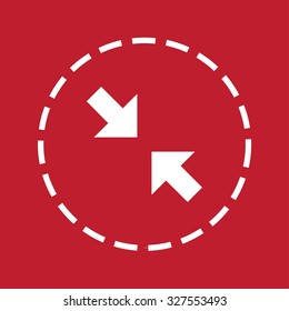 A White Icon Isolated on a Maroon Background - Arrows