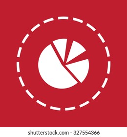 A White Icon Isolated on a Maroon Background - Pie Chart