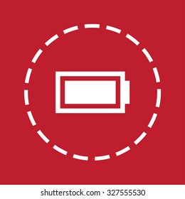 A White Icon Isolated on a Maroon Background - Battery