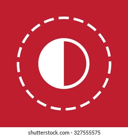 A White Icon Isolated on a Maroon Background - Halftone