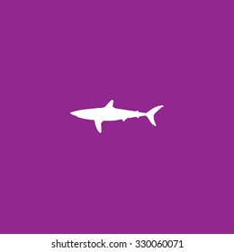 A White Icon Isolated on a Purple Background - Shark