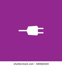 A White Icon Isolated on a Purple Background - Plug