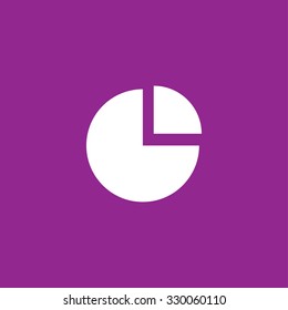 A White Icon Isolated on a Purple Background - Pie Chart
