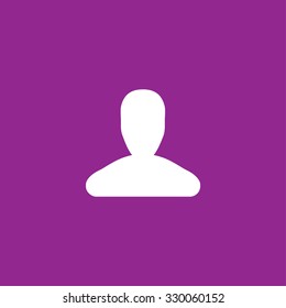 A White Icon Isolated on a Purple Background - Person