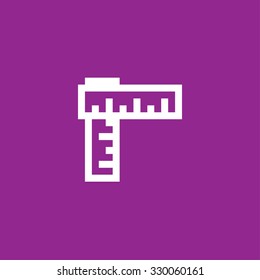 A White Icon Isolated on a Purple Background - Ruler