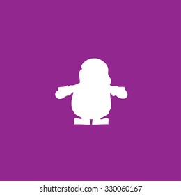 A White Icon Isolated on a Purple Background - Santa