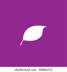 A White Icon Isolated on a Purple Background - Leaf