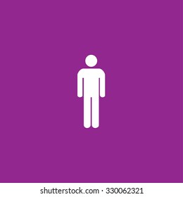 A White Icon Isolated on a Purple Background - Man