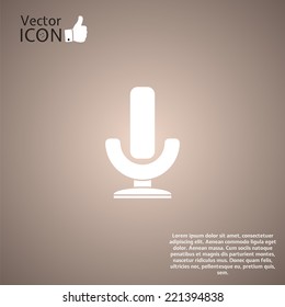 White icon microphone against the background. Made in vector