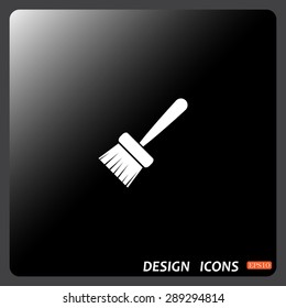 White icon on black background.