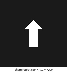 Up white icon on gray background