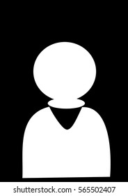 white icon of person on a black background