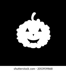 White Icon pumpkin halloween vector 