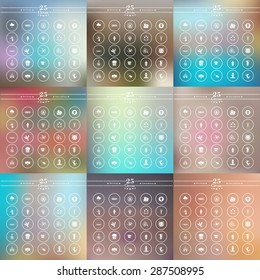 white icons circus on a blurred background