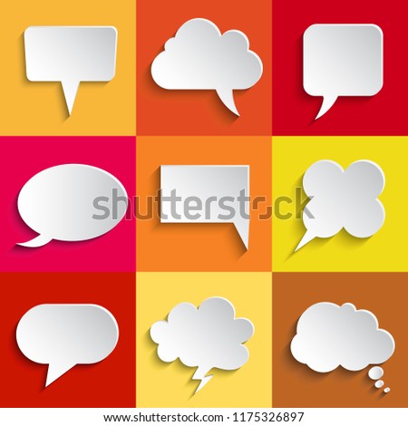 White icons communication concept - vector