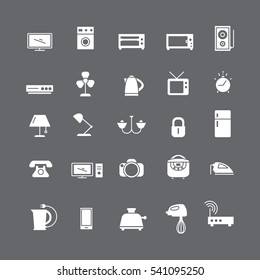 White icons with different appliances.