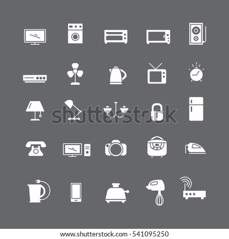 White icons with different appliances.