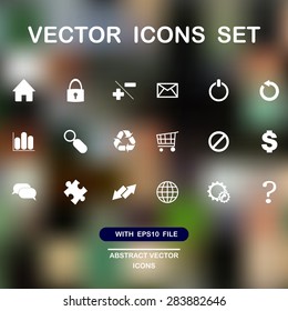 White icons isolated on mesh background. eps10