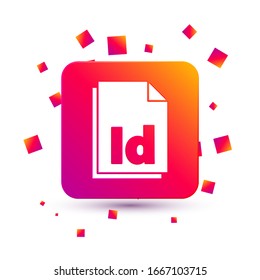 Weißes ID-Dateidokument Symbol einzeln auf weißem Hintergrund. Knopf für quadratische Farbe. Vektorillustration-Illustration