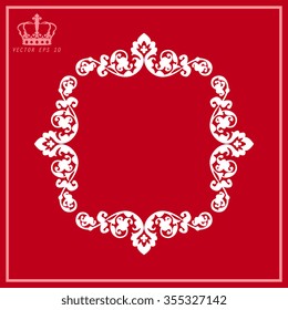 White illustration of decorative frame 