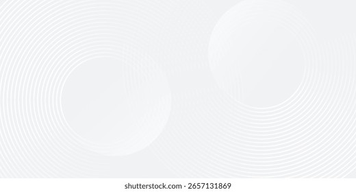 Las ilustraciones blancas geométricas abstractas de fondo se superponen en el espacio brillante con líneas efecto círculos Vector