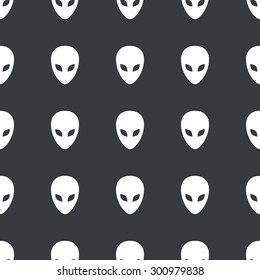 White image of alien face repeated on black background
