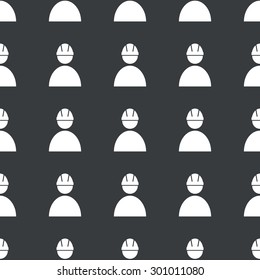 White image of builder in helmet repeated on black background