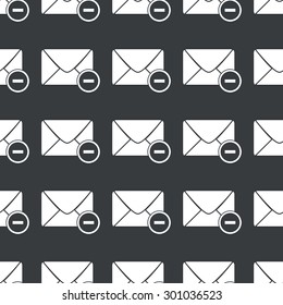 White image of envelope and minus repeated on black background