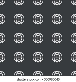 White image of globe symbol repeated on black background