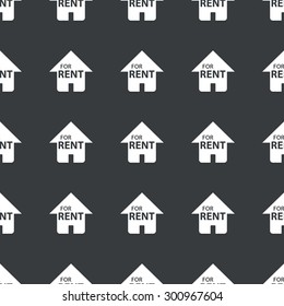 White image of house with text FOR RENT repeated on black background