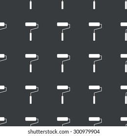 White image of paint roller repeated on black background