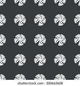 White image of pizza repeated on black background