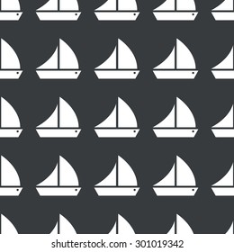 White image of sailing ship repeated on black background