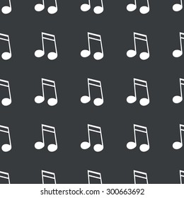 White image of sixteenth note repeated on black background