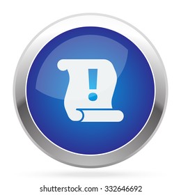 White Important Information icon on blue web app button